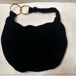 Elegant Black Velvet Shoulder Bag